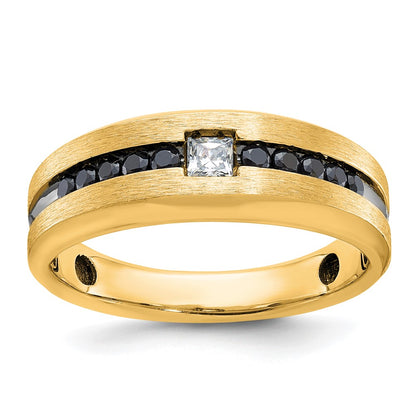 10K Yellow Gold Ibgoodman Men'S Polished And Brushed Diamond Ring Mounting