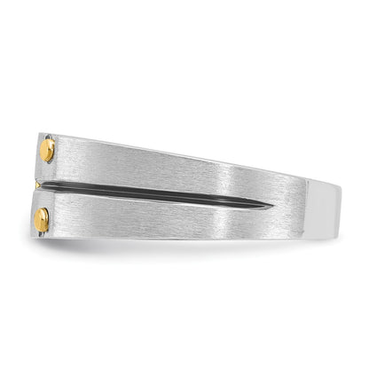 14k Two-tone Gold w/Black Rhodium Men's Satin 1/3 carat Diamond Complete Ring