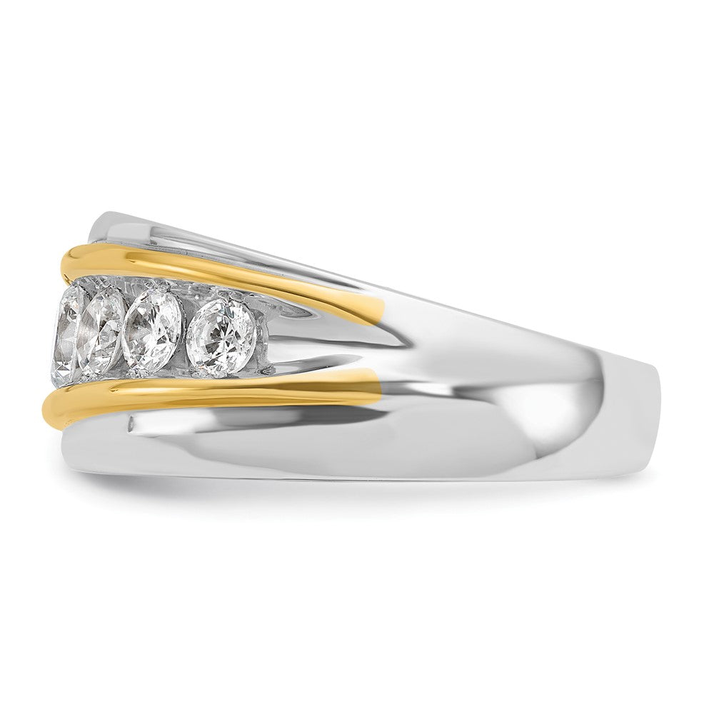 14k Two-tone Gold Men's 1.5 carat Diamond Complete Ring