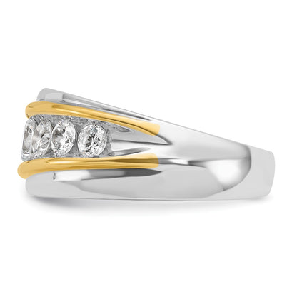 14k Two-tone Gold Men's 1.5 carat Diamond Complete Ring