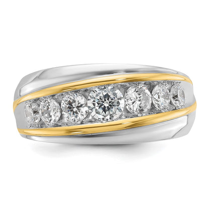 14k Two-tone Gold Men's 1.5 carat Diamond Complete Ring