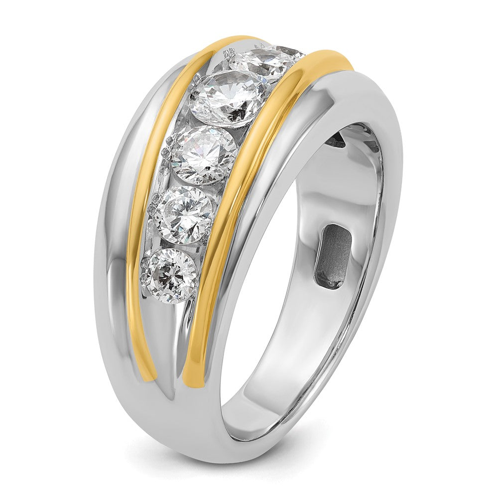 14k Two-tone Gold Men's 1.5 carat Diamond Complete Ring