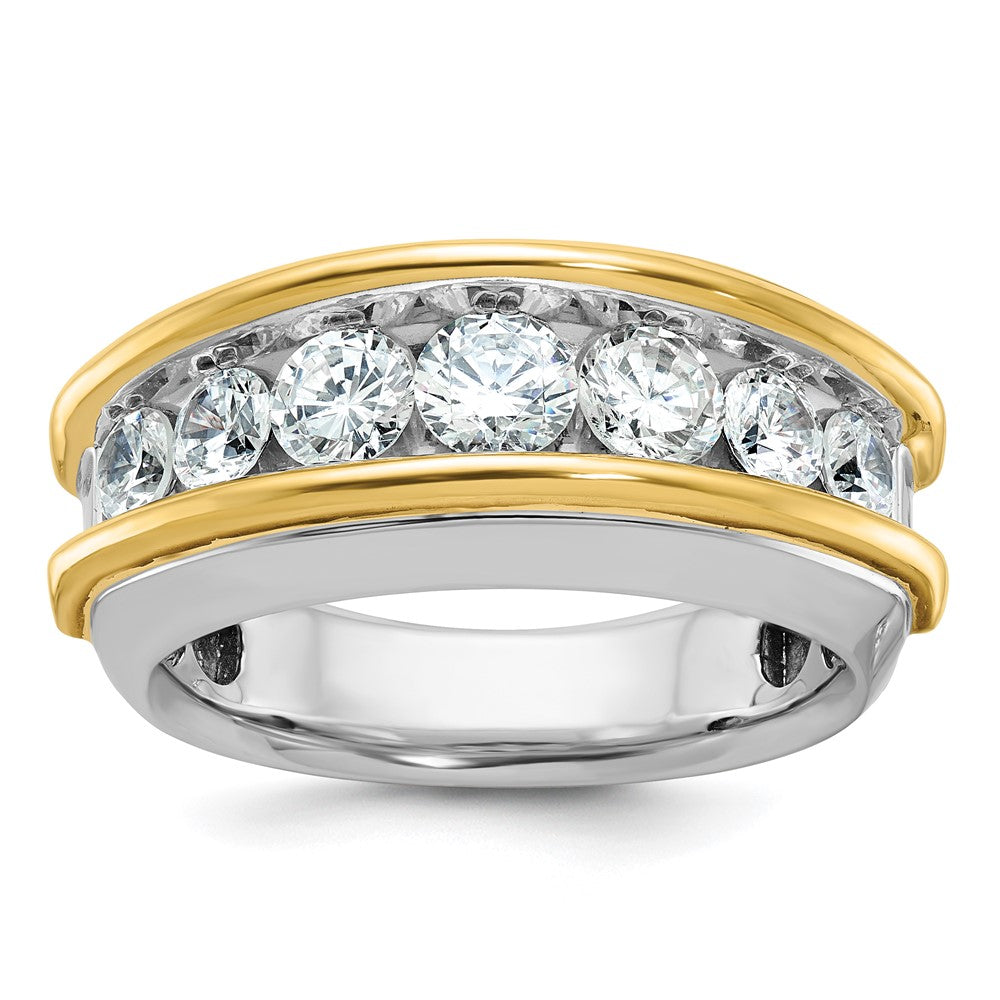 14k Two-tone Gold Men's 2 carat Diamond Complete Ring
