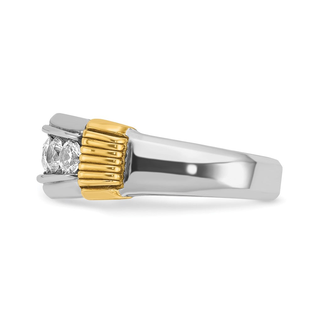 14k Two-tone Gold Men's 1 carat Diamond Complete Ring