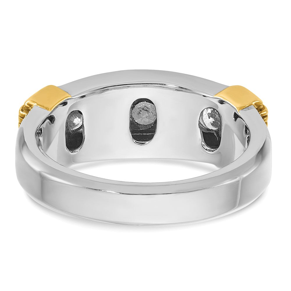 14k Two-tone Gold Men's 1 carat Diamond Complete Ring