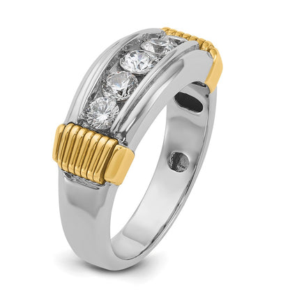 14k Two-tone Gold Men's 1 carat Diamond Complete Ring