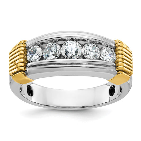 14k Two-tone Gold Men's 1 carat Diamond Complete Ring