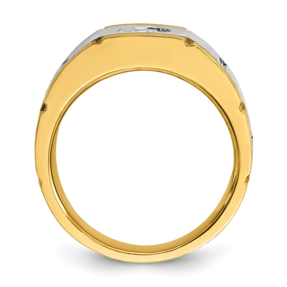14k Two-tone Gold Men's 1/2 carat Diamond Complete Ring