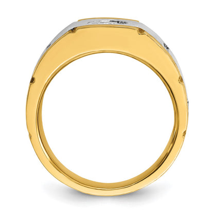 14k Two-tone Gold Men's 1/2 carat Diamond Complete Ring