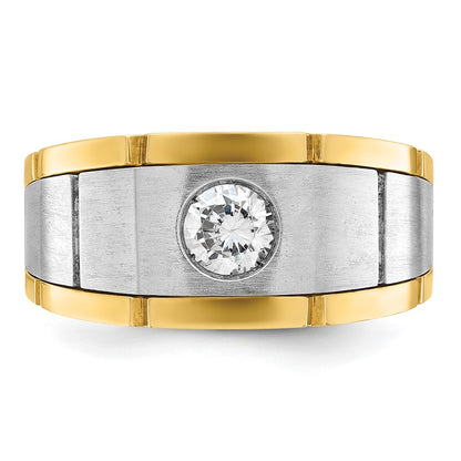 14k Two-tone Gold Men's 1/2 carat Diamond Complete Ring