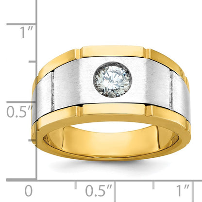 14k Two-tone Gold Men's 1/2 carat Diamond Complete Ring