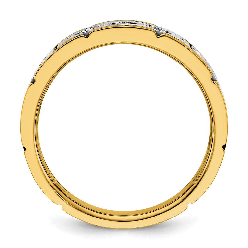 14k Two-tone Two Tone 1/4 Ct. Lab Grown Diamond VS/SI+ G+ Three Stone Men's Ring