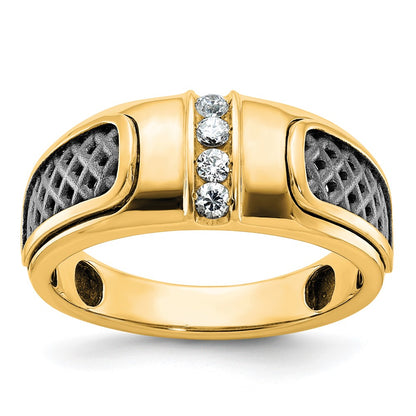 10K Yellow Gold Two-Tone Fancy Ring Mounting