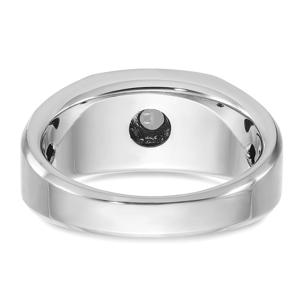 14k White/Rose Gold Two-tone Gold White/Rose Gold Men's Satin 1/3 carat Diamond Complete Ring