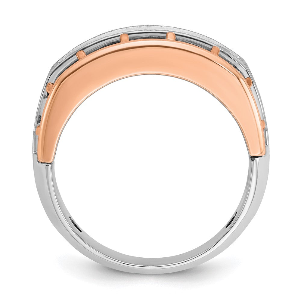 14k White/Rose Gold Two-tone Gold White/Rose Gold Men's 1 carat Diamond Complete Ring