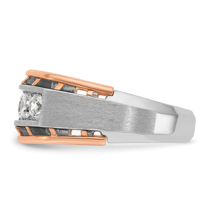 14k White/Rose Gold Two-tone Gold White/Rose Gold Men's 1 carat Diamond Complete Ring