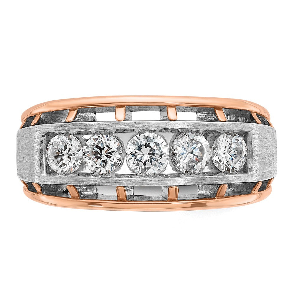 14k White/Rose Gold Two-tone Gold White/Rose Gold Men's 1 carat Diamond Complete Ring