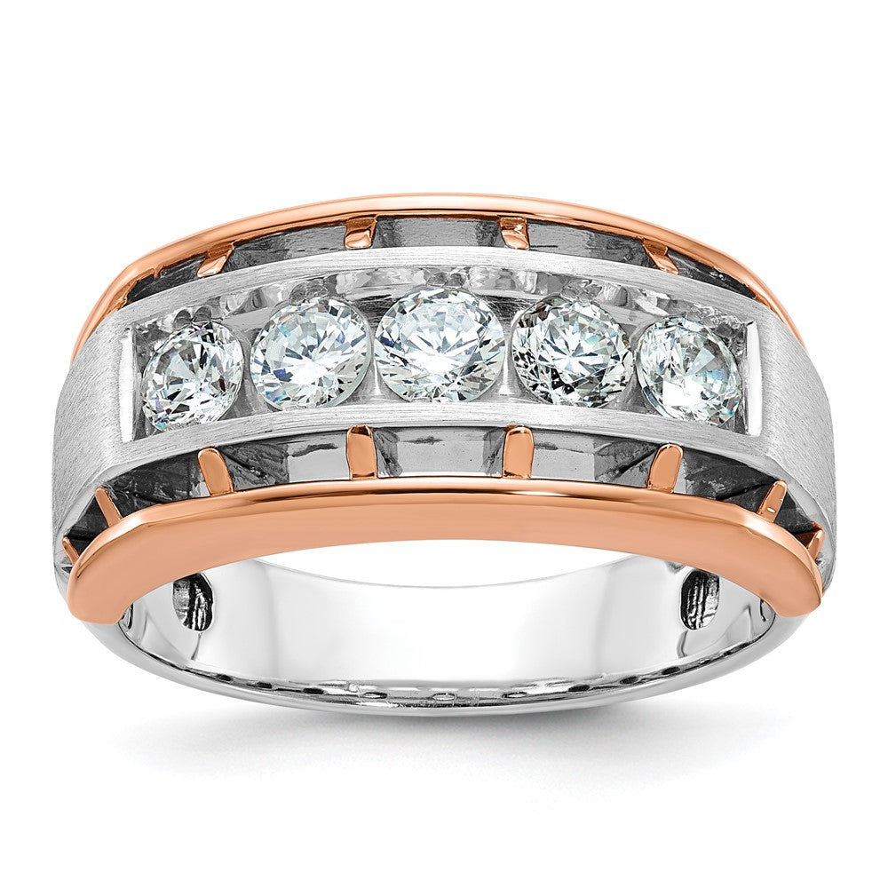 14k White/Rose Gold Two-tone Gold White/Rose Gold Men's 1 carat Diamond Complete Ring
