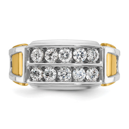 14k Two-tone Gold Men's 1 carat Diamond Complete Ring