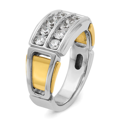 14k Two-tone Gold Men's 1 carat Diamond Complete Ring