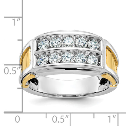 14k Two-tone Gold Men's 1 carat Diamond Complete Ring