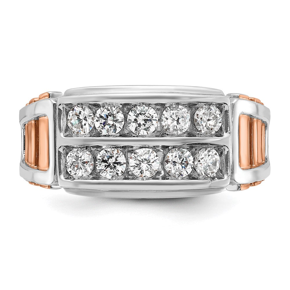 14k White/Rose Gold Two-tone Gold White/Rose Gold Men's 1 carat Diamond Complete Ring