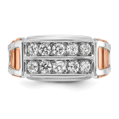 14k White/Rose Gold Two-tone Gold White/Rose Gold Men's 1 carat Diamond Complete Ring