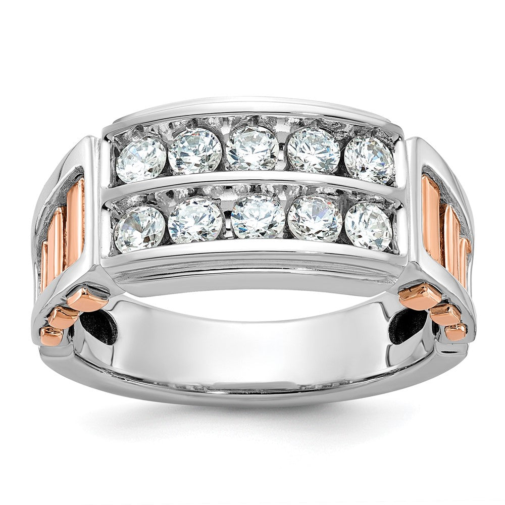 14k White/Rose Gold Two-tone Gold White/Rose Gold Men's 1 carat Diamond Complete Ring