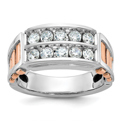 14k White/Rose Gold Two-tone Gold White/Rose Gold Men's 1 carat Diamond Complete Ring
