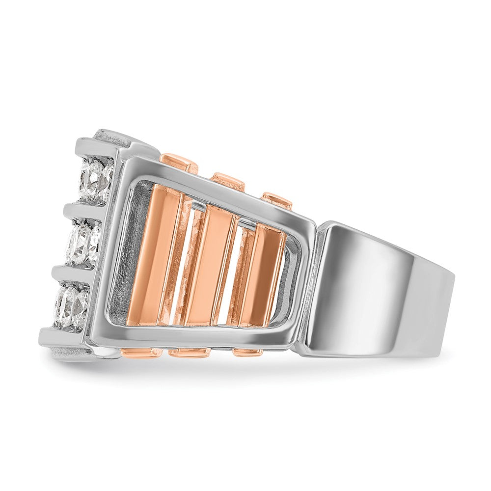 14k White/Rose Gold Two-tone Gold White/Rose Gold Men's 1.5 carat Diamond Complete Ring