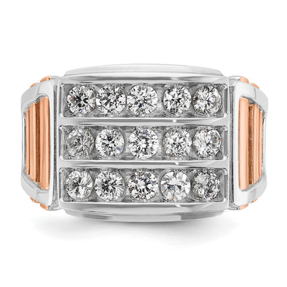 14k White/Rose Gold Two-tone Gold White/Rose Gold Men's 1.5 carat Diamond Complete Ring