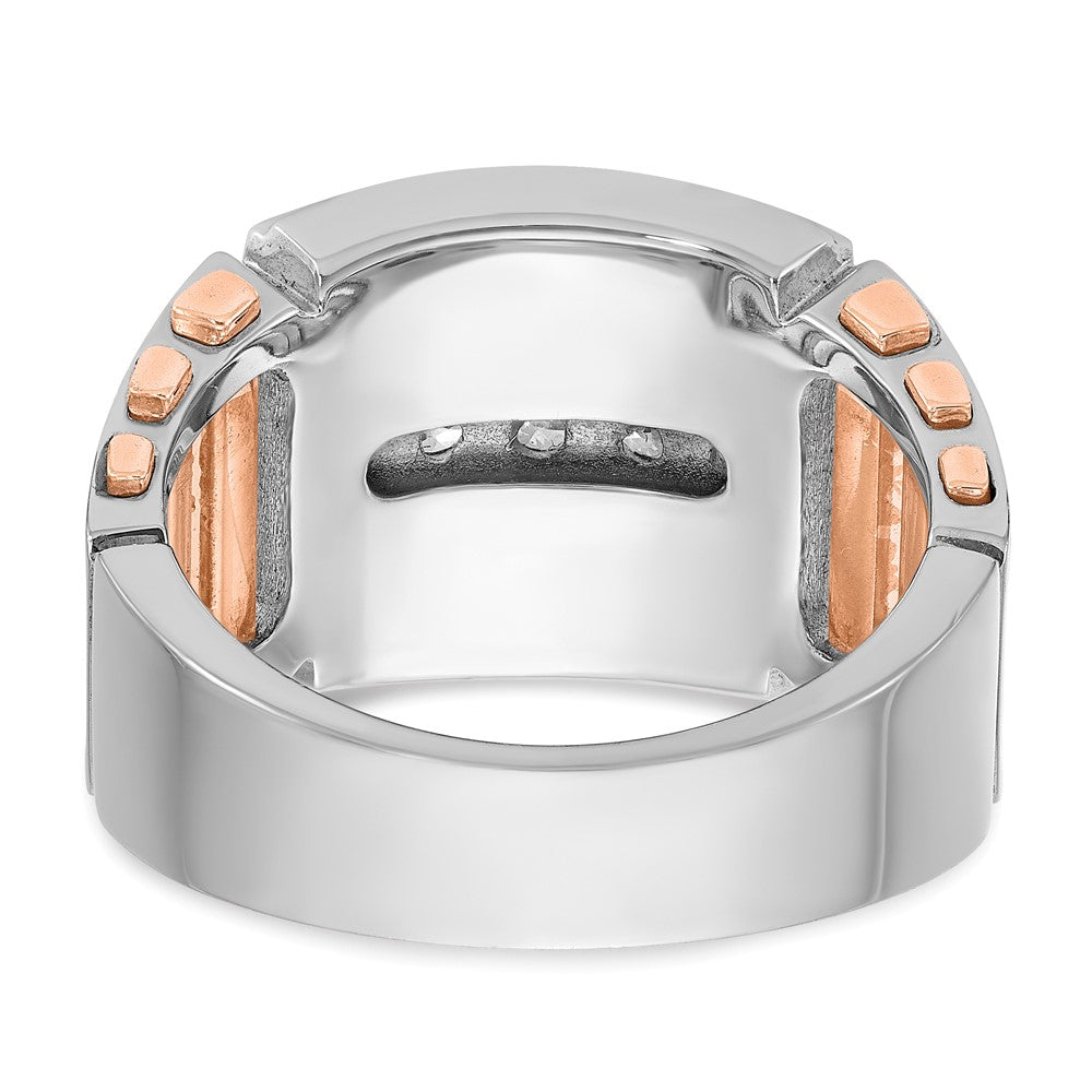 14k White/Rose Gold Two-tone Gold White/Rose Gold Men's 1.5 carat Diamond Complete Ring