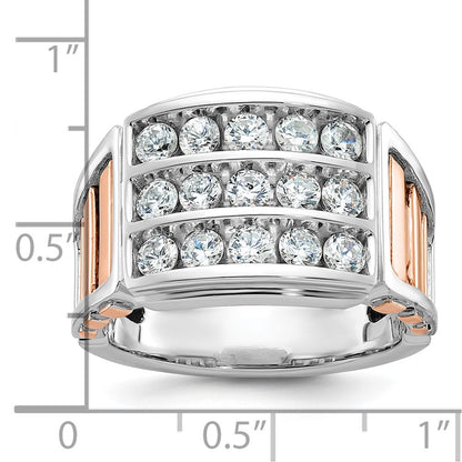 14k White/Rose Gold Two-tone Gold White/Rose Gold Men's 1.5 carat Diamond Complete Ring