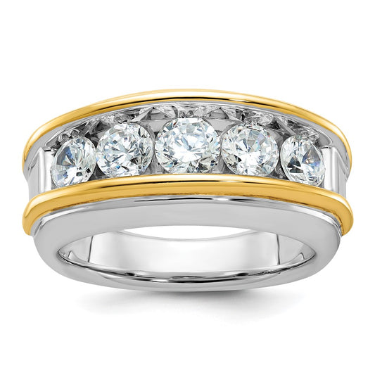 14k Two-tone Gold Men's 2 carat Diamond Complete Ring