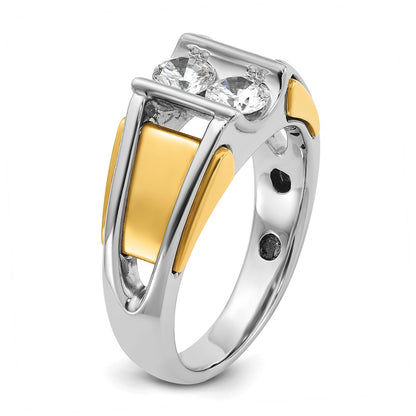 14k Two-Tone 3/4 Ct. Lab Grown Diamond VS/SI+ G+ Complete Men's Ring