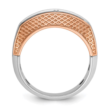 14k White/Rose Gold Two-tone Gold White/Rose Gold Men's 1 carat Diamond Complete Ring