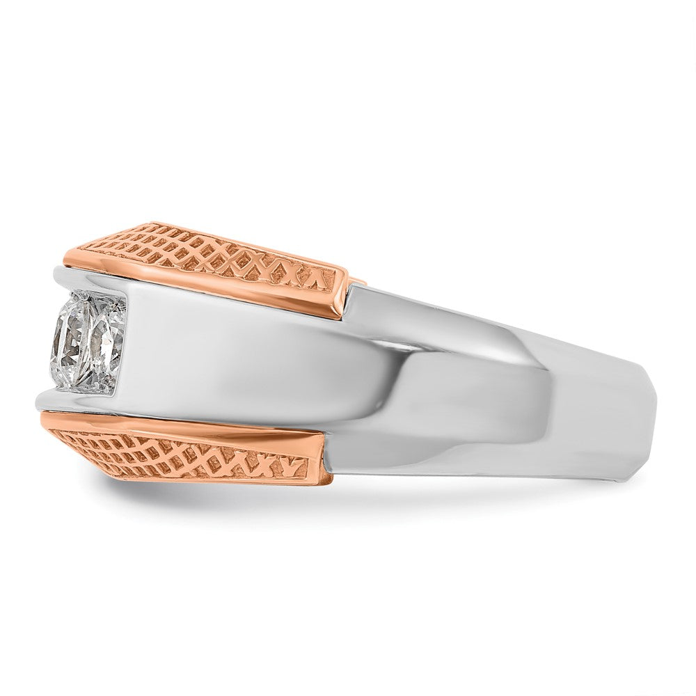 14k White/Rose Gold Two-tone Gold White/Rose Gold Men's 1 carat Diamond Complete Ring