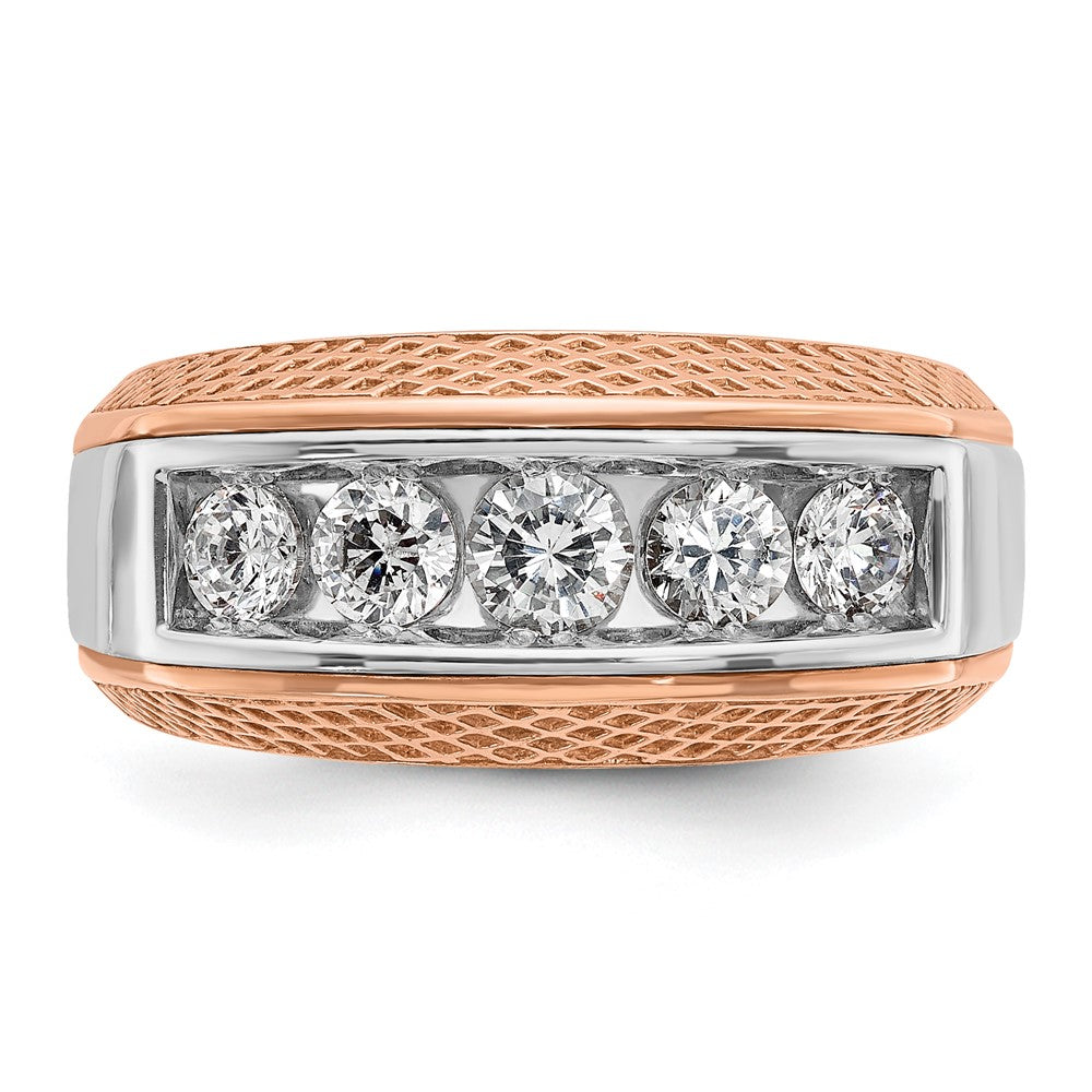 14k White/Rose Gold Two-tone Gold White/Rose Gold Men's 1 carat Diamond Complete Ring