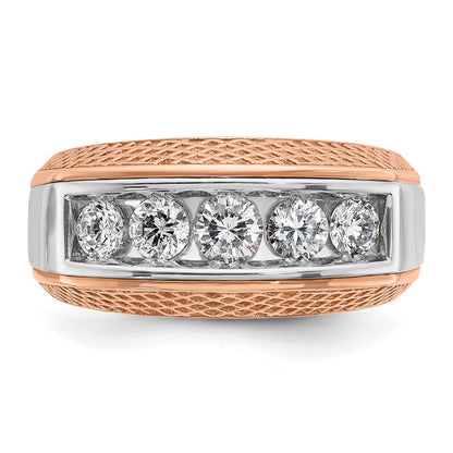 14k White/Rose Gold Two-tone Gold White/Rose Gold Men's 1 carat Diamond Complete Ring