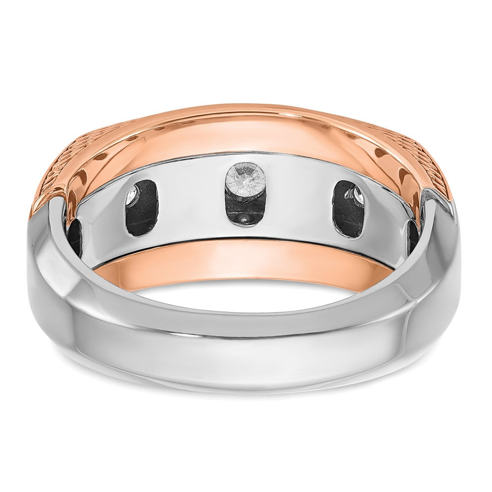 14k White/Rose Gold Two-tone Gold White/Rose Gold Men's 1 carat Diamond Complete Ring