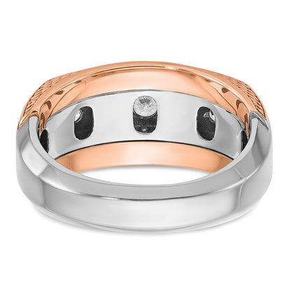 14k White/Rose Gold Two-tone Gold White/Rose Gold Men's 1 carat Diamond Complete Ring