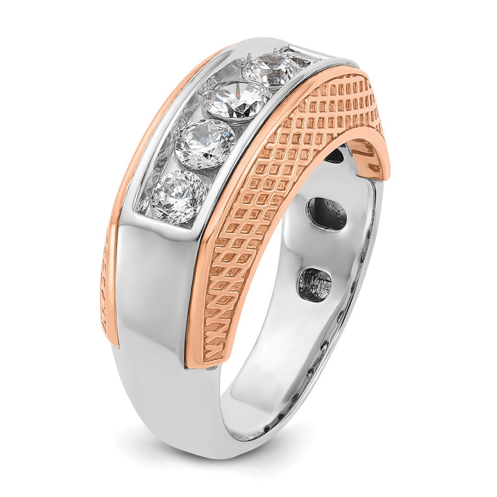 14k White/Rose Gold Two-tone Gold White/Rose Gold Men's 1 carat Diamond Complete Ring
