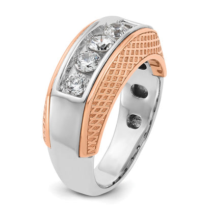 14k White/Rose Gold Two-tone Gold White/Rose Gold Men's 1 carat Diamond Complete Ring