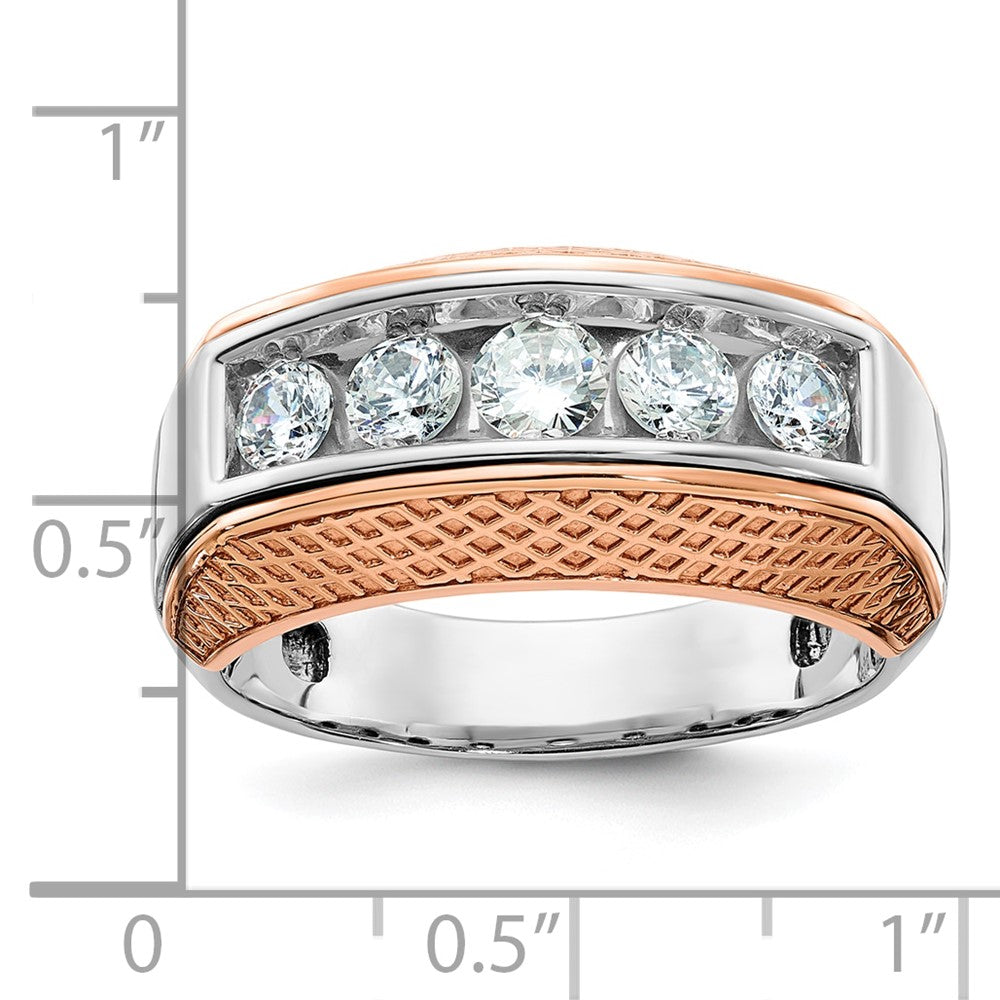 14k White/Rose Gold Two-tone Gold White/Rose Gold Men's 1 carat Diamond Complete Ring
