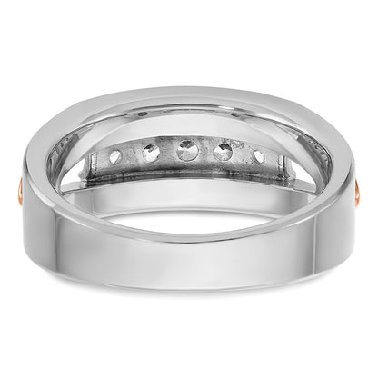 14k White/Rose Gold Two-tone Gold White/Rose Gold Men's 1/2 carat Diamond Complete Ring
