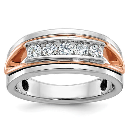 14k White/Rose Gold Two-tone Gold White/Rose Gold Men's 1/2 carat Diamond Complete Ring