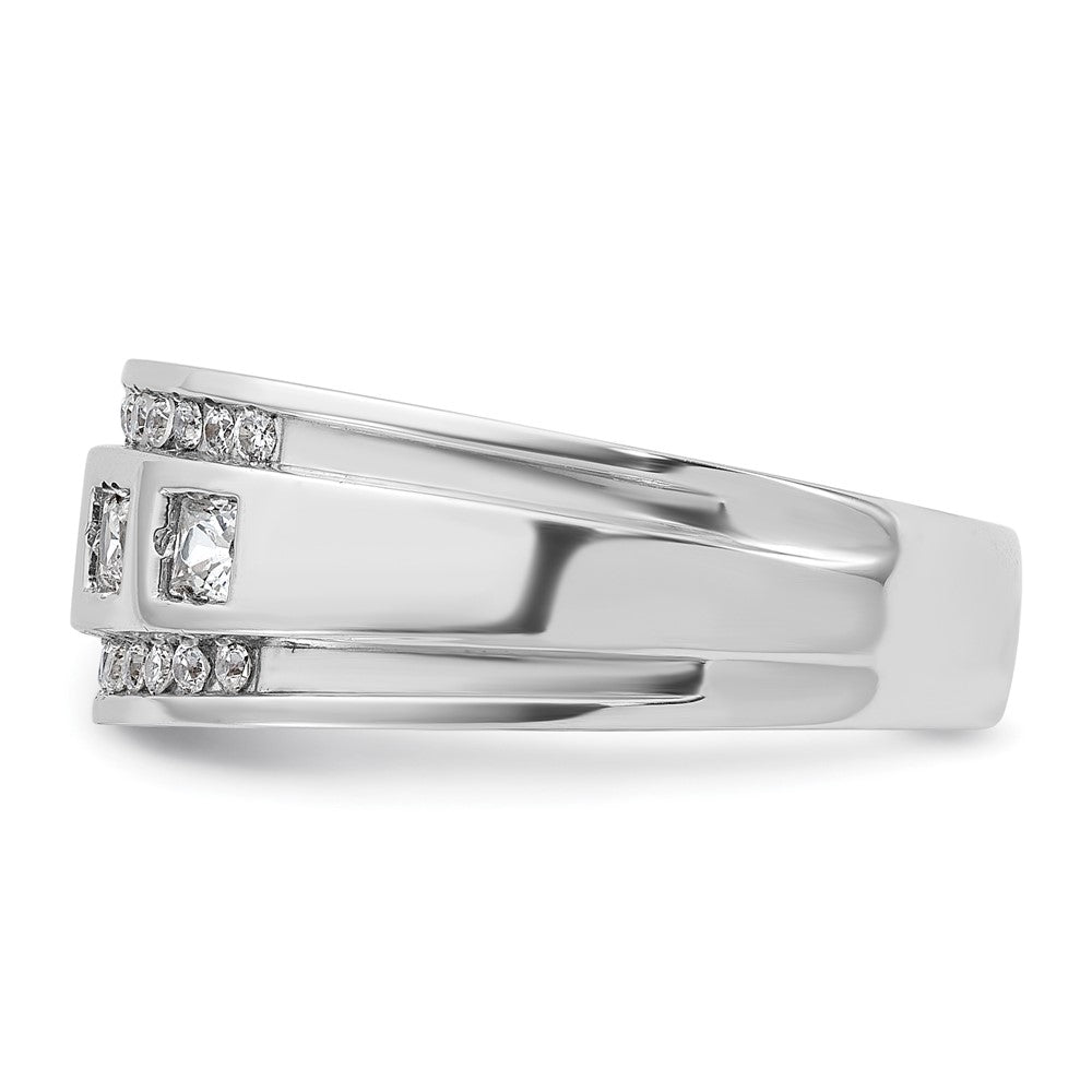 14k White Gold Men's 1.1 carat Diamond Complete Ring