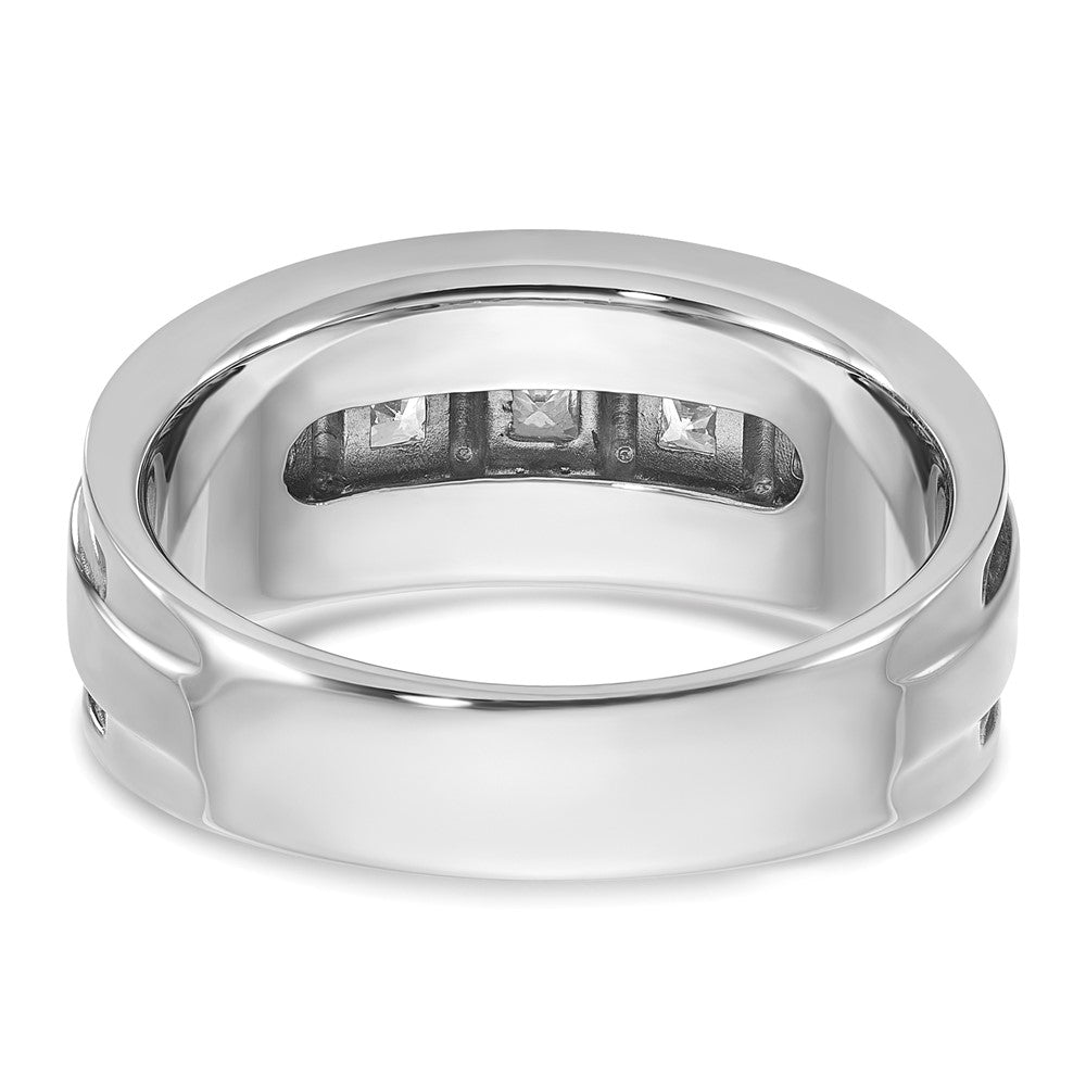 14k White Gold Men's 1.1 carat Diamond Complete Ring