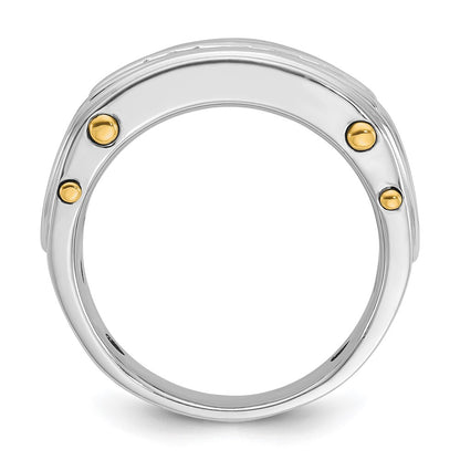 14k Two-tone Gold Men's 1 carat Diamond Complete Ring