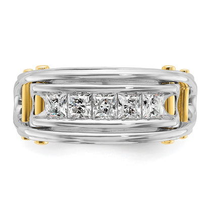 14k Two-tone Gold Men's 1 carat Diamond Complete Ring